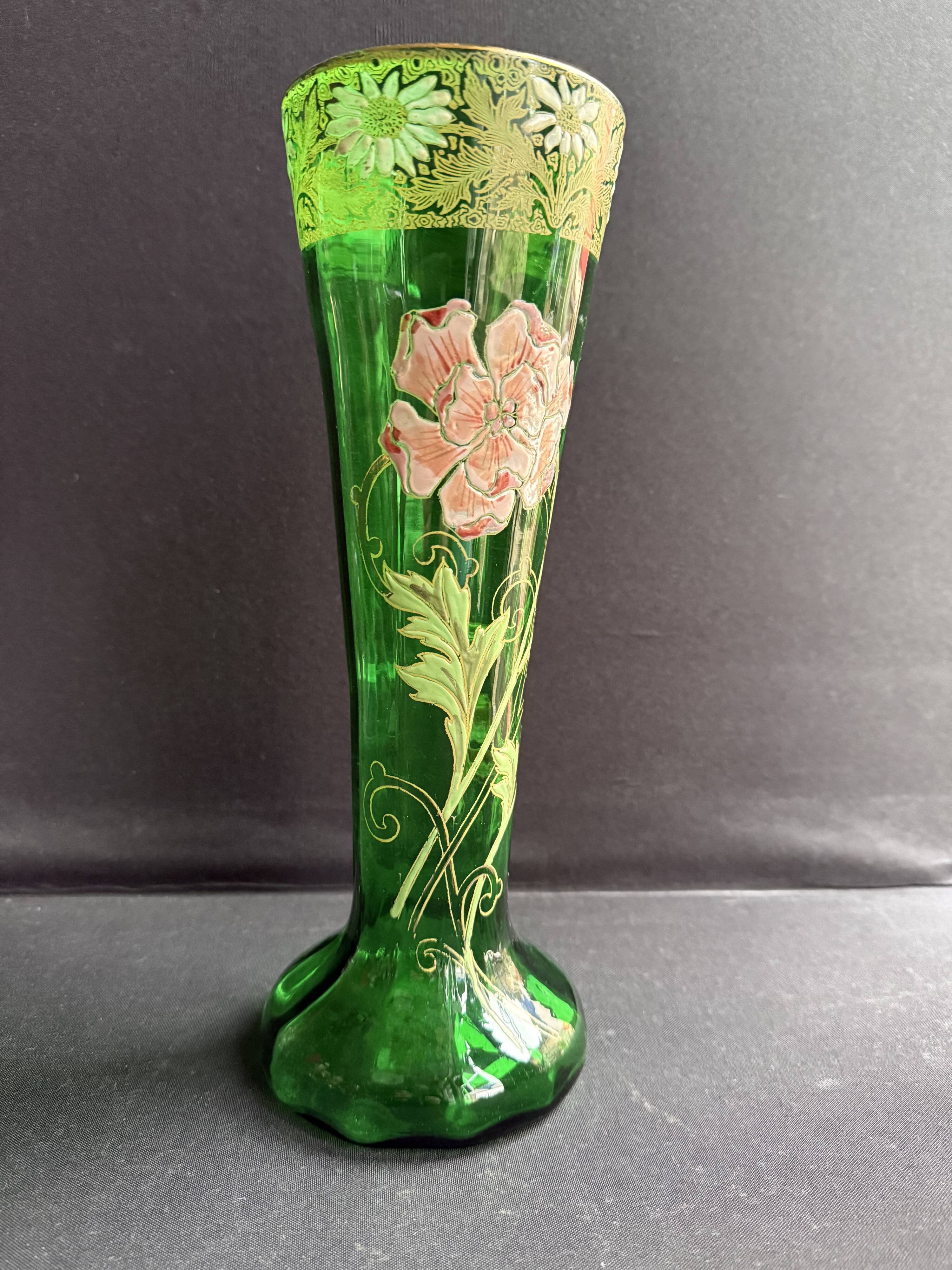 Vase émaillé – Cornet Printemps – F. T. Legras (1839-1916)