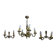 Lustre 5 braches + 2 appliques bronze