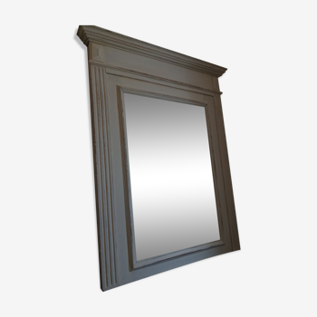 Beveled fireplace mirror