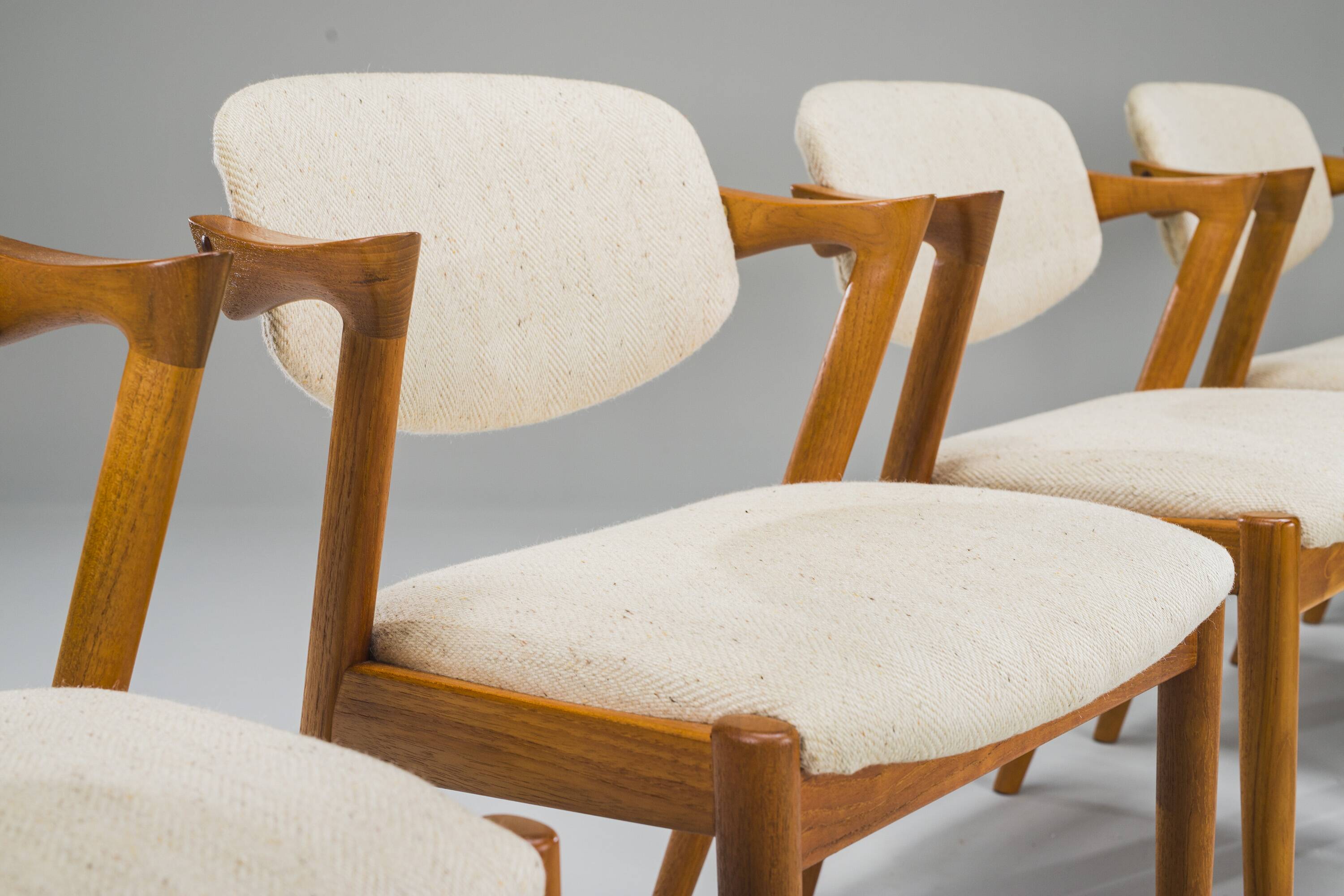 Dining Chairs Model 42 in Teak, Kai Kristiansen for Schou Andersen, 1960s,