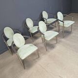 Vintage dining chairs by Belgo chrom, set of 6 - 1980s
