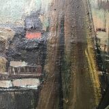 Oil on canvas - “The deck of the trawler returning from fishing” by Lucien Staquet (1911-1989)