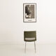 Vintage chairs imitation leather green khaki metal foot