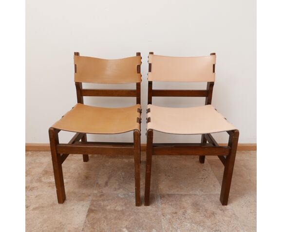 Maison Regain French Mid Century, French Leather Dining Chairs
