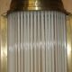Pair of Art Deco wall sconces in brass and glass by Genet-Michon.