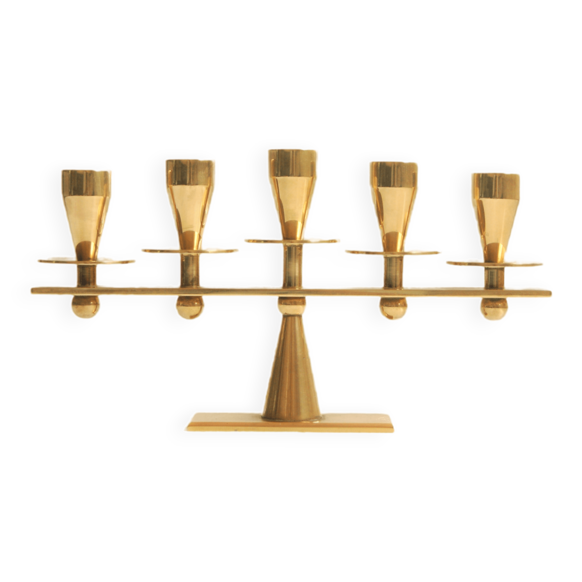Rare mid-century modern brass candle hold from KARA Denmark 1960s.