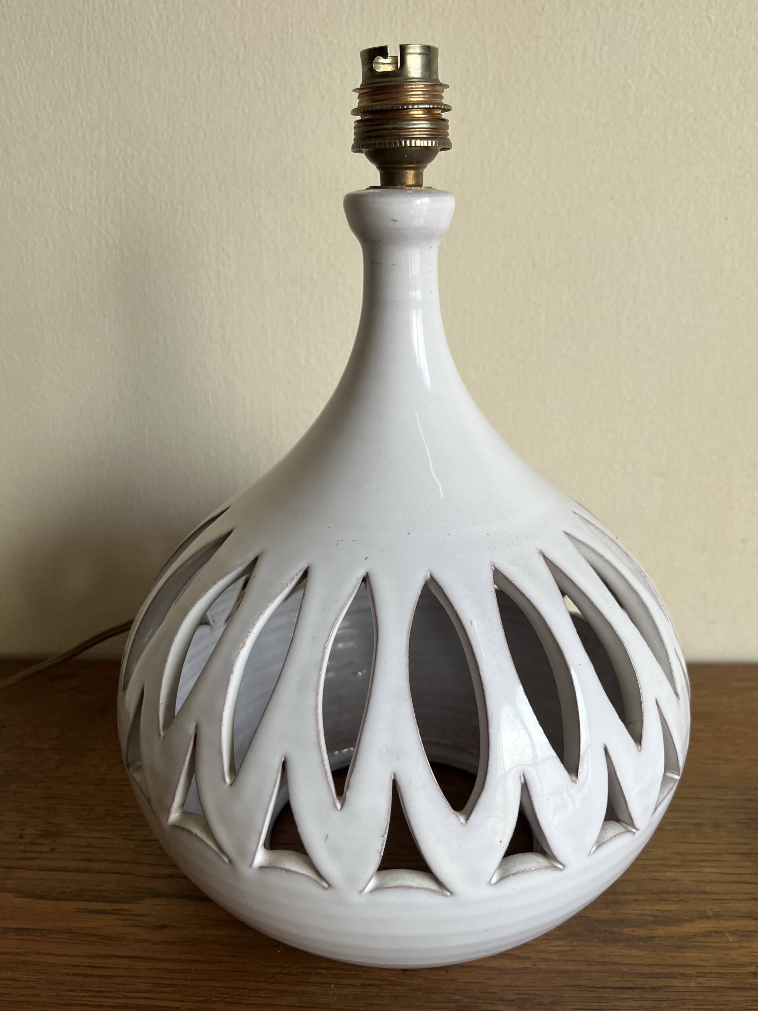 Glazed earth lamp 1960 by Pelletier