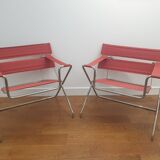 Pair of D4 folding armchairs by Marcel Breuer,  Tecta edition