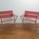 Pair of D4 folding armchairs by Marcel Breuer,  Tecta edition