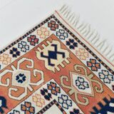 7x9 Peach Navy Blue Oushak Area Rug, 202x284Cm