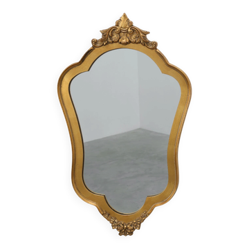 Rococo Style Gilt Mirror with Acanthus and Shell Crest, Italy, 20th Century