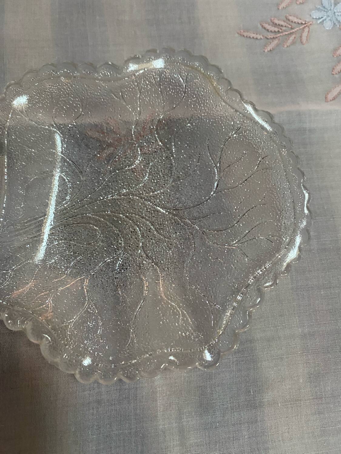 Set of old pressed moulded glass bowls