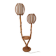 Bamboo and rattan floor lamp 2 fires 60s