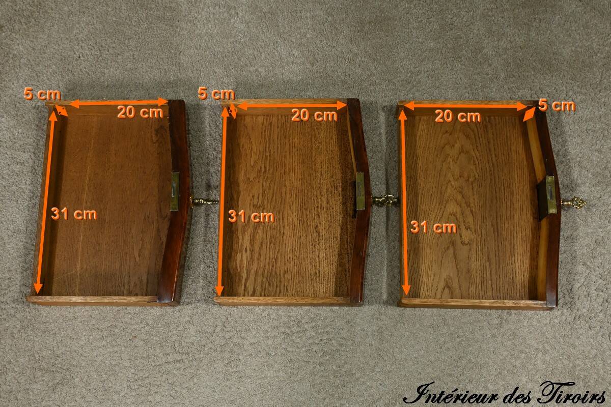 Bedside table in rosewood and palisander, Louis XV style – Late 19th century