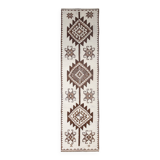 3x12 Vintage Beige & Brown Kilim Runner Rug, 95x373Cm
