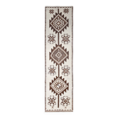 3x12 Vintage Beige & Brown Kilim Runner Rug, 95x373Cm