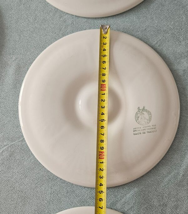 Lot 8 assiettes à huîtres vintage moulin des loups - vert sauge - fran