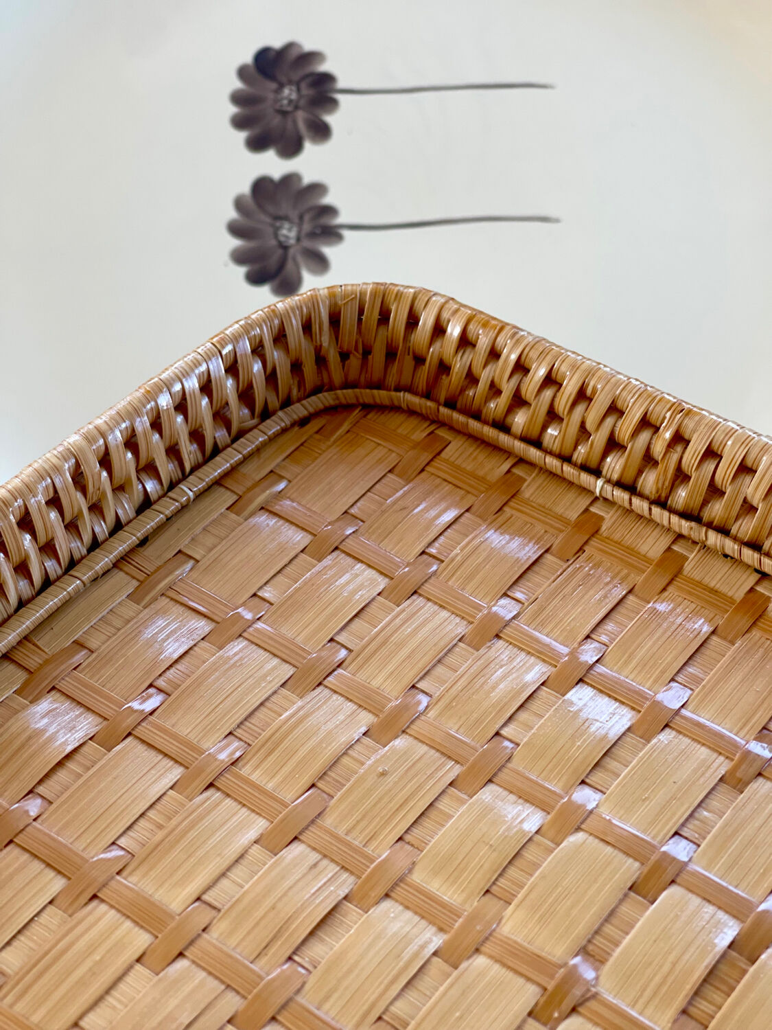 Vintage rattan tray