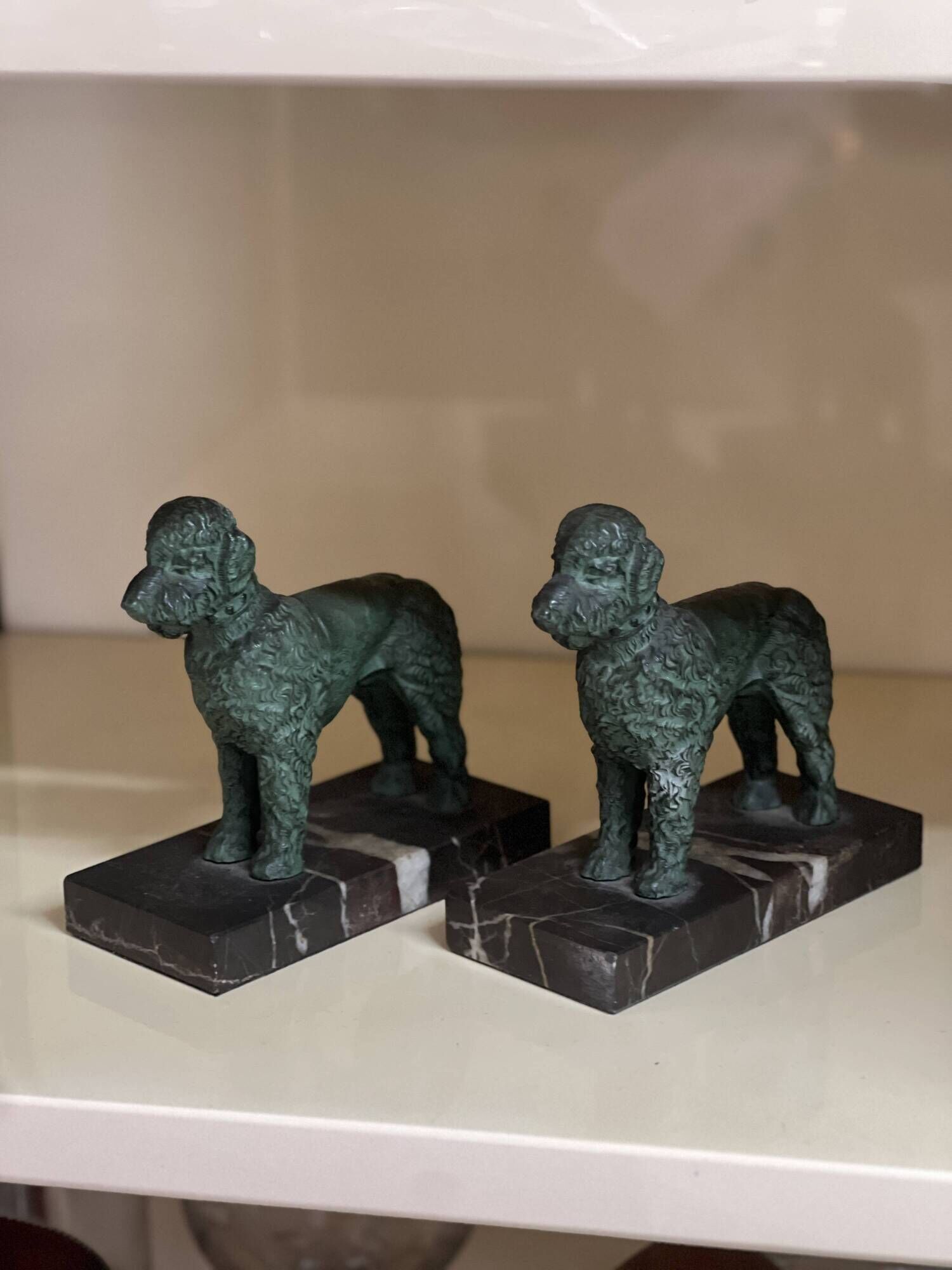 Art Deco poodle-shaped bookends
