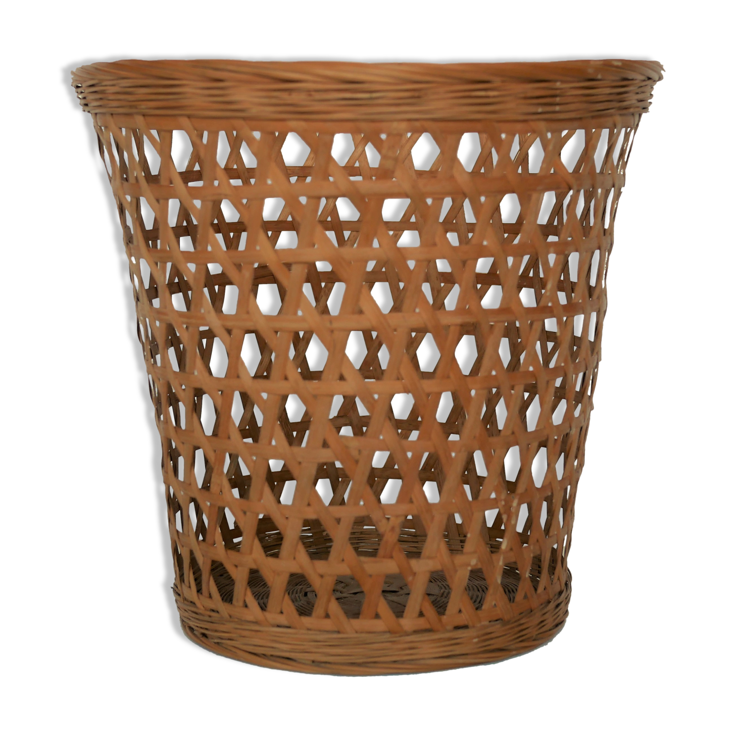 Vintage paper basket in rattan