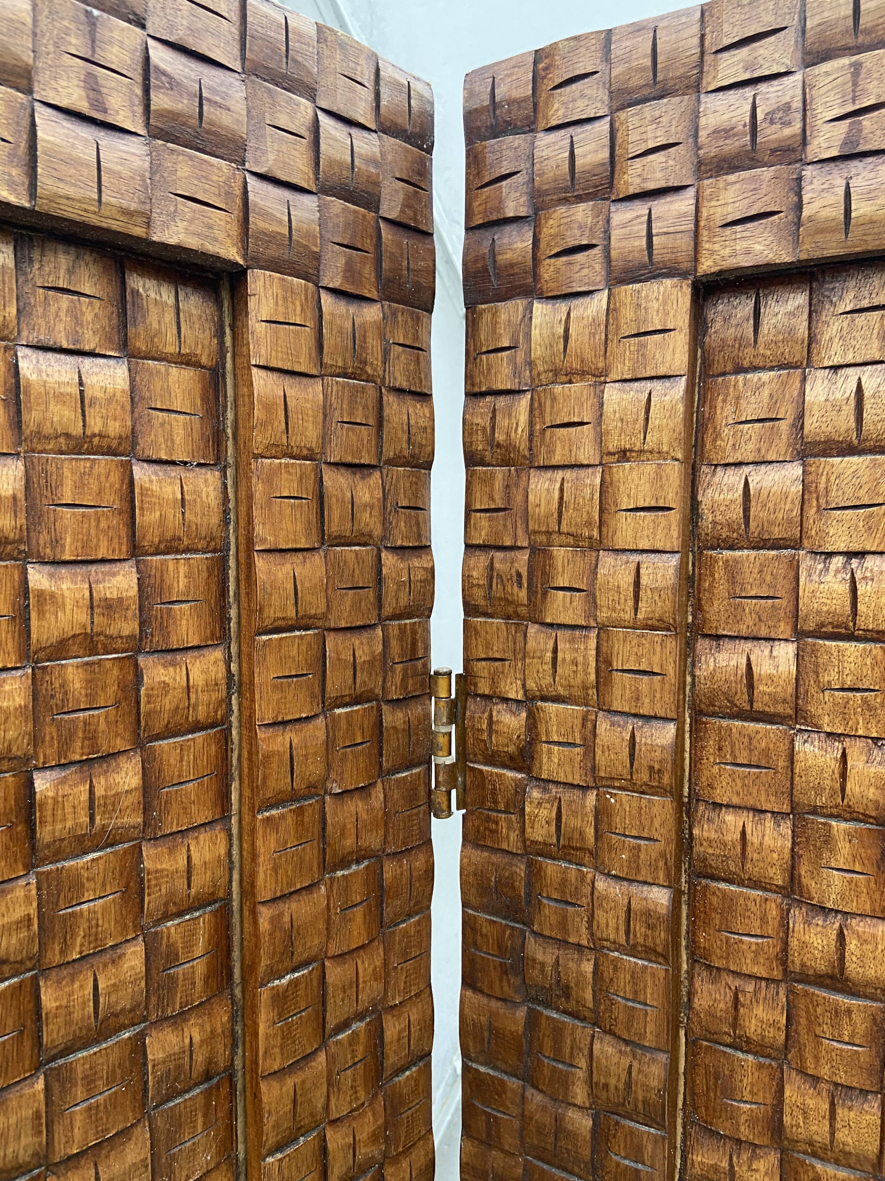 Vintage screen in carved solid wood