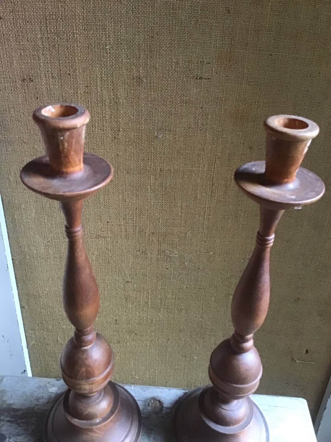 Wooden candle holders