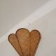 Pair of vintage "tulip" wall lights in rattan and canework