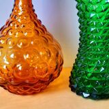 Italian glass bottles Empoli 1970