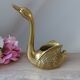Vintage Solid Brass Swan Bird Figurine