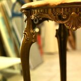 Antique gilded rococo gueridon with 2 onyx tops – Napoleon III