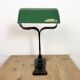 Vintage Green Enamel Bank Lamp, 1930s