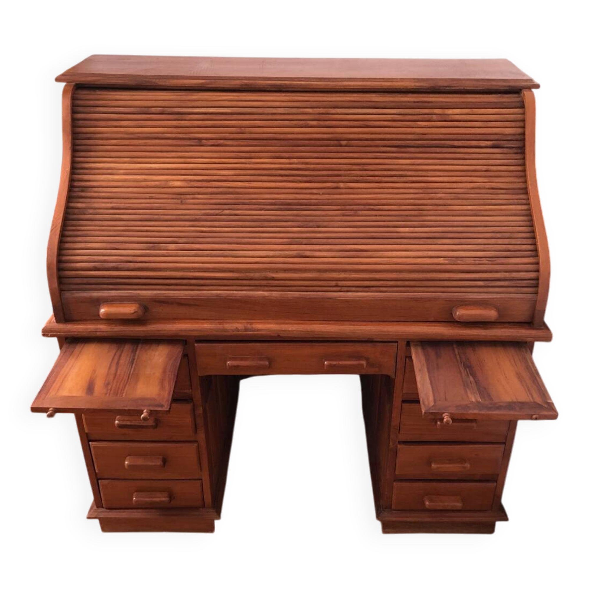 American desk with curtain and secretary
