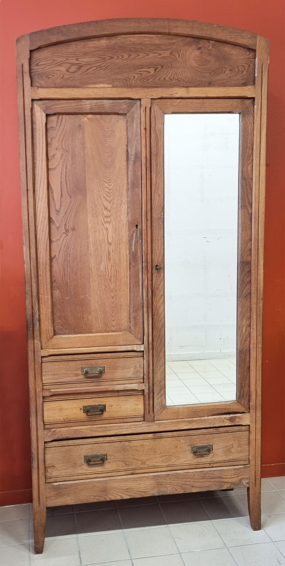 Parisian wooden wardrobe, 3 in 1, vintage 60s