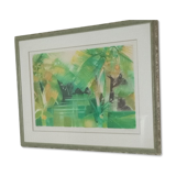 Lithograph Camille Hilaire - The river of palms - 56 x 76 certificate