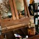 Old collapsible wooden painter's easel