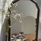 Small rounded mirror, wooden frame, gold frame H49.5
