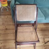 Foldable chair wooden cannage
