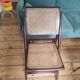 Foldable chair wooden cannage
