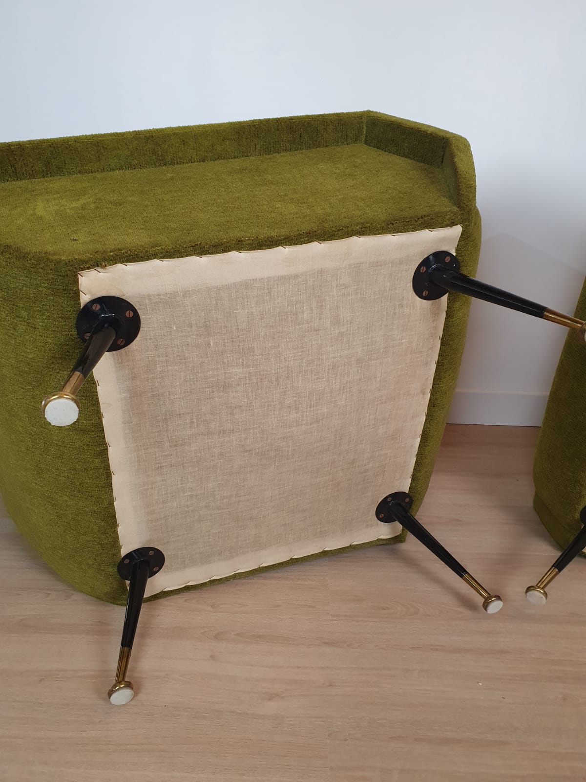 Vintage velvet armchairs 1950 by Gigi Radice Italy