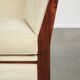 Art Deco design sofa with beautiful woodwork and cream fabric upholstery