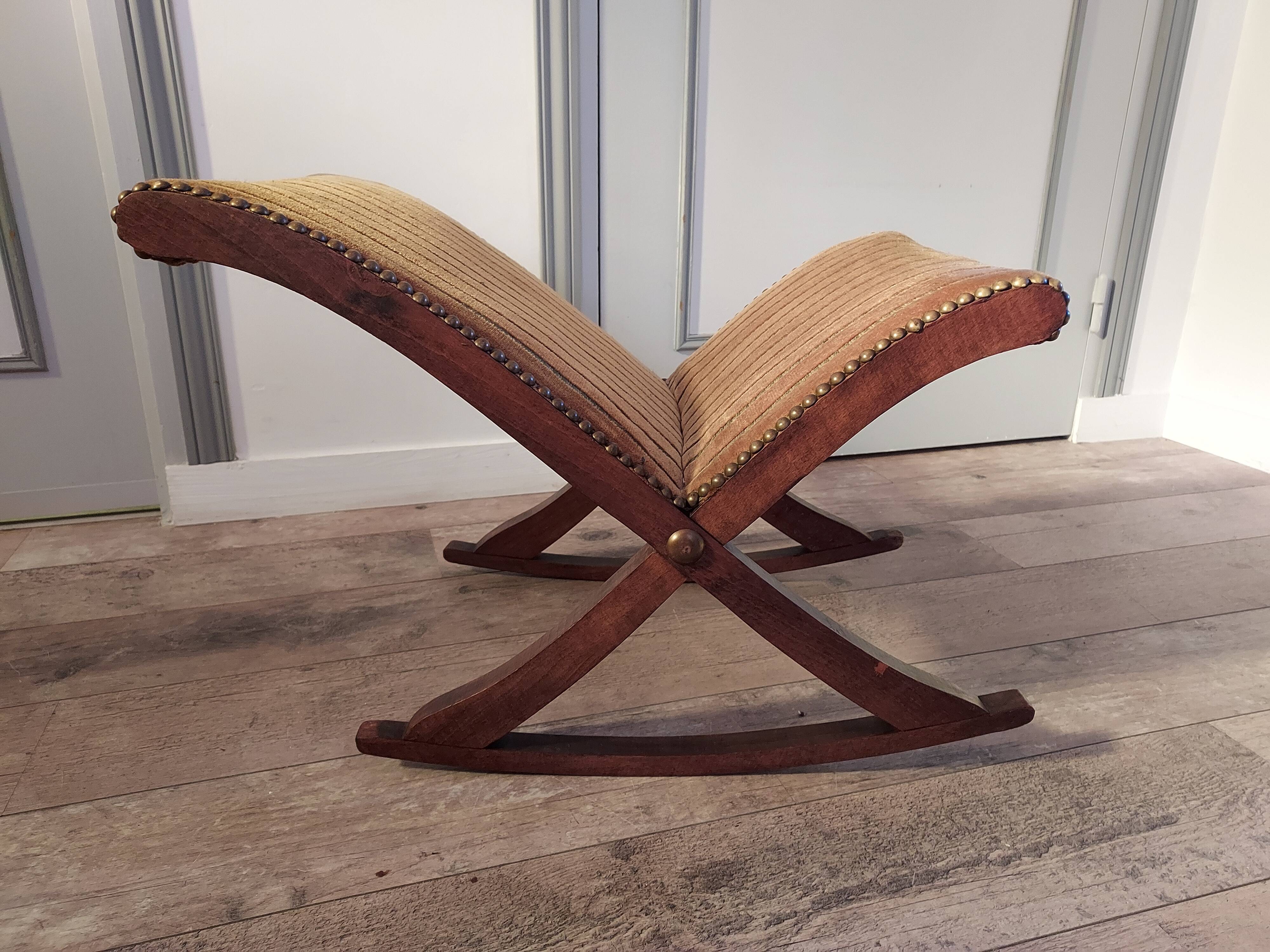 Gold tapestry foot rest