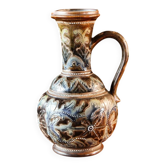 Doulton Lambeth stoneware jug (1879), floral decoration by Henry Winstanley.