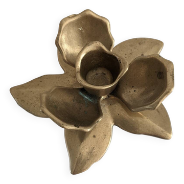 Bougeoir lotus en laiton
