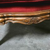 Pair of wooden and rattan armchairs, Louis XV style