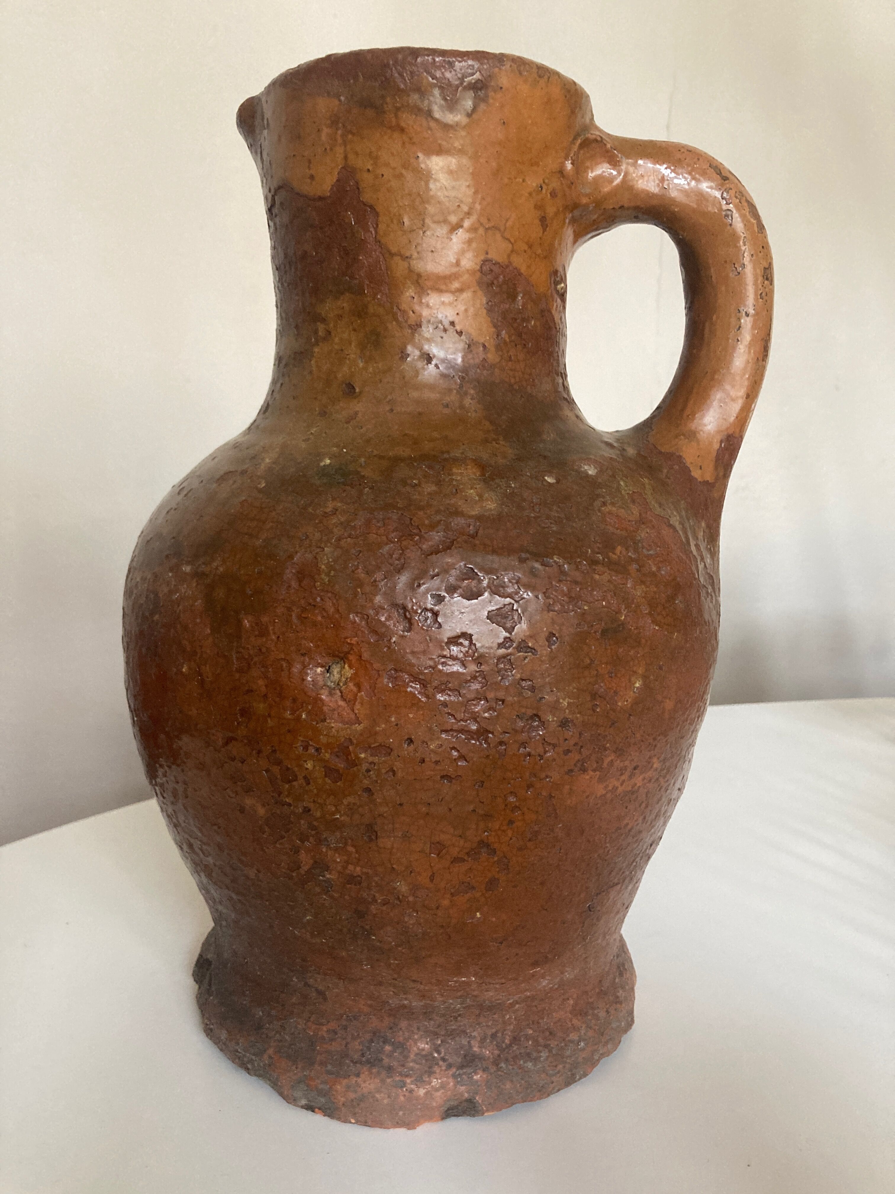 Farm pitcher late 19th in terracotta folk arts XXXL