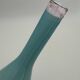Blue lined glass bottle vase