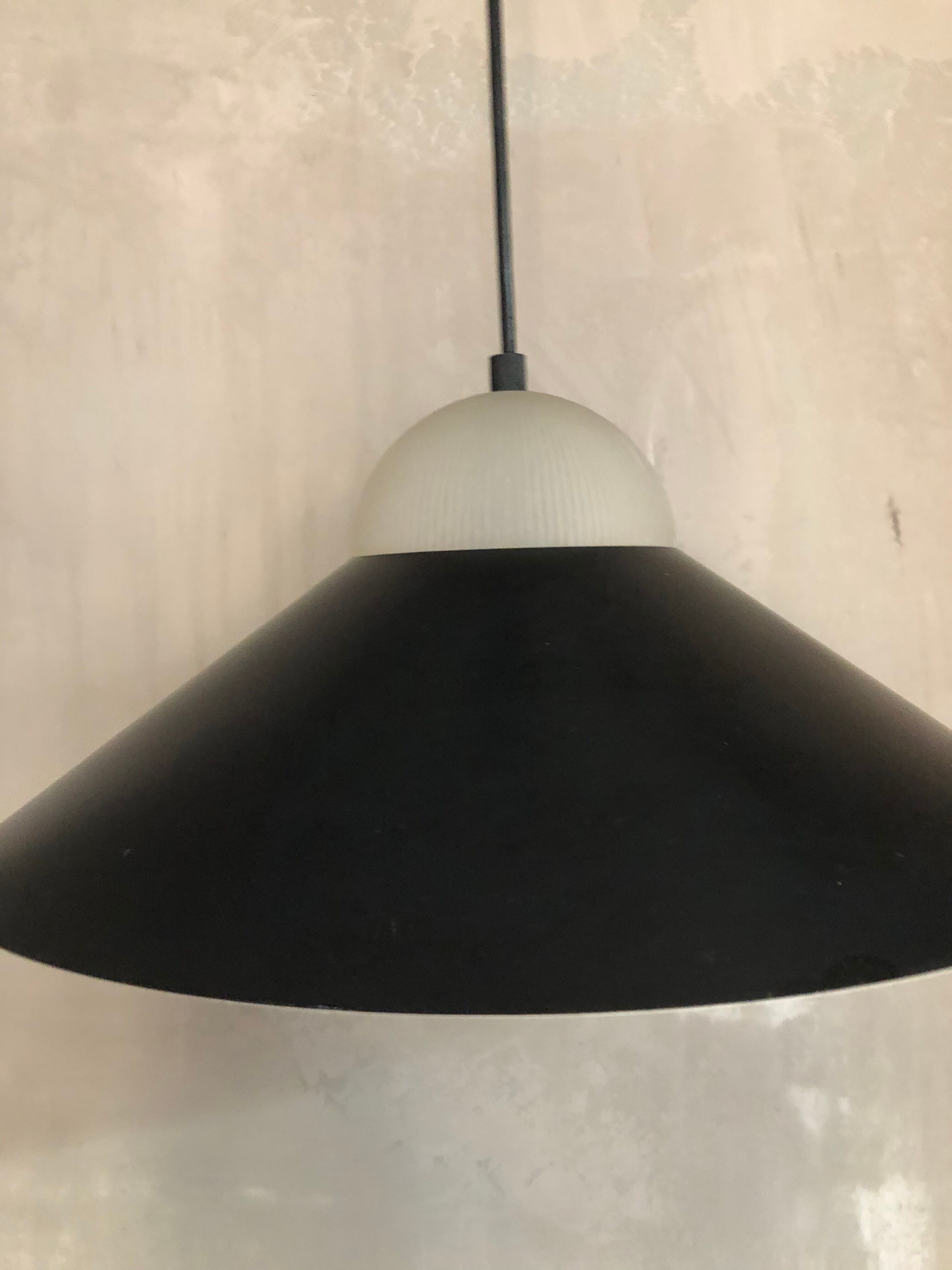 Lamp suspension design metal and frosted glass