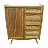 Chest of drawers with compass feet, 1 door and 6 drawers, 1960s