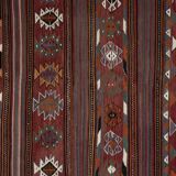 1970s vintage striped turkish oushak kilim runner 4'7" x 9'10"