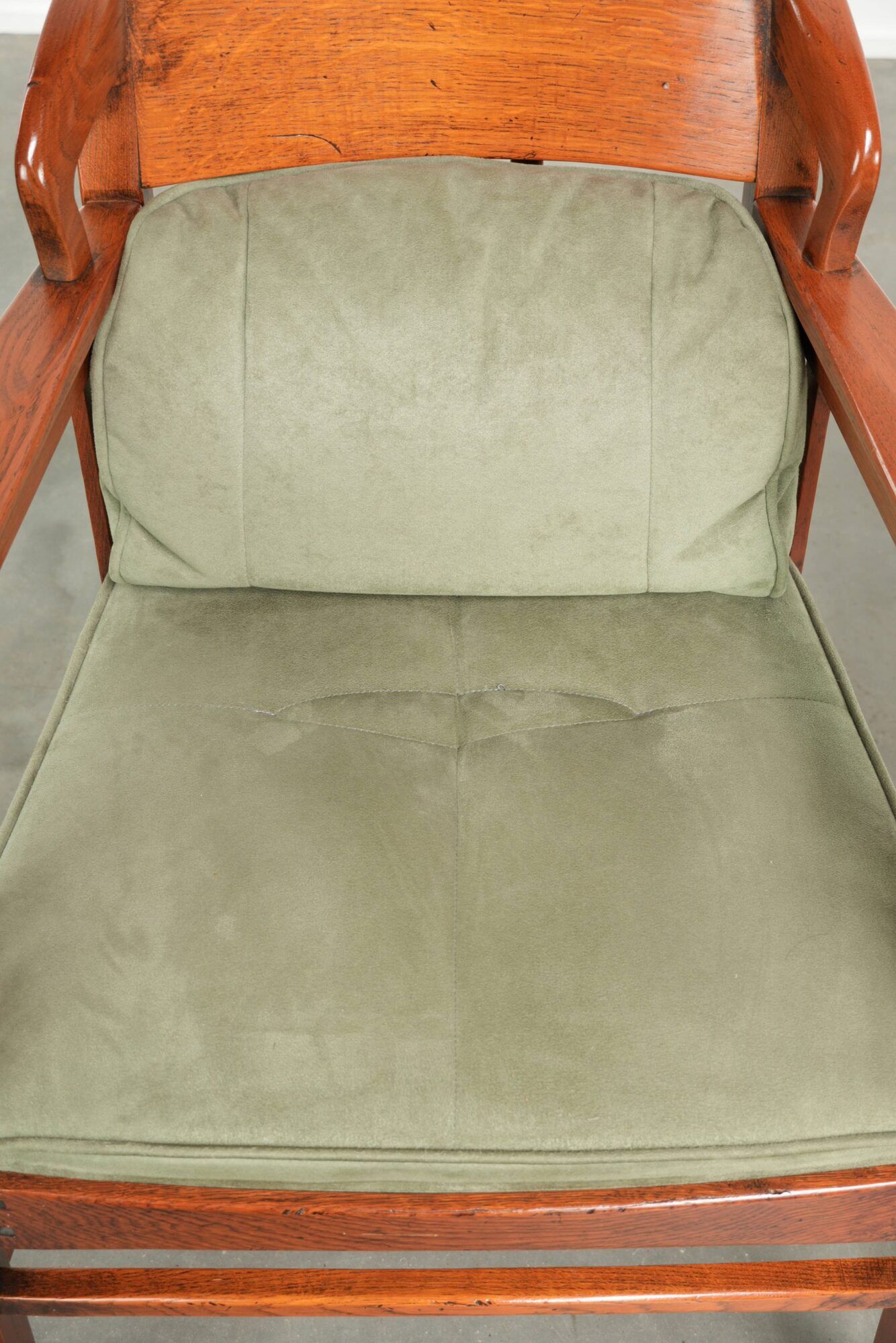 Set of 2 Art Nouveau/Jugendstil dining chairs with suede upholstery